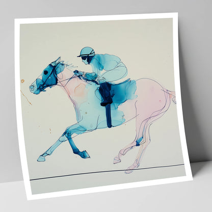 Azure Gallop racing horse art print
