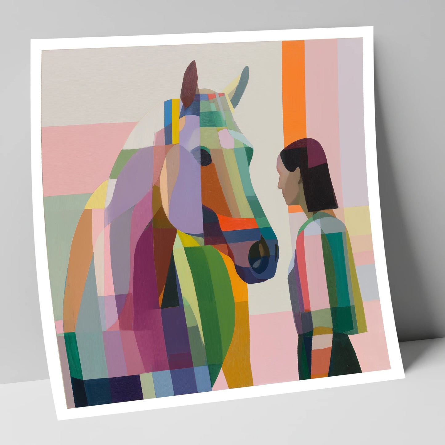 Prismatic Partnership horse & rider art print