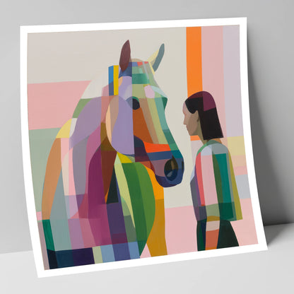 Prismatic Partnership horse & rider art print