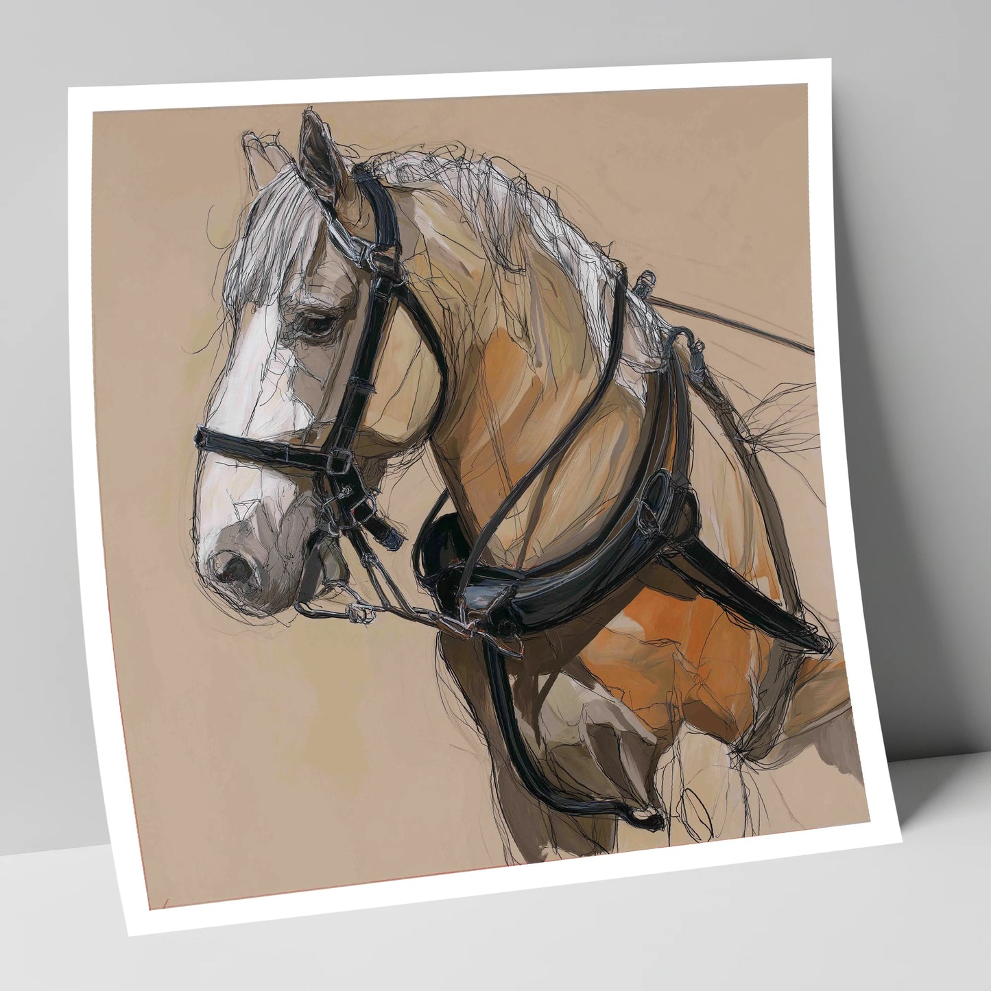 Noble Draught in Harness working horse art print