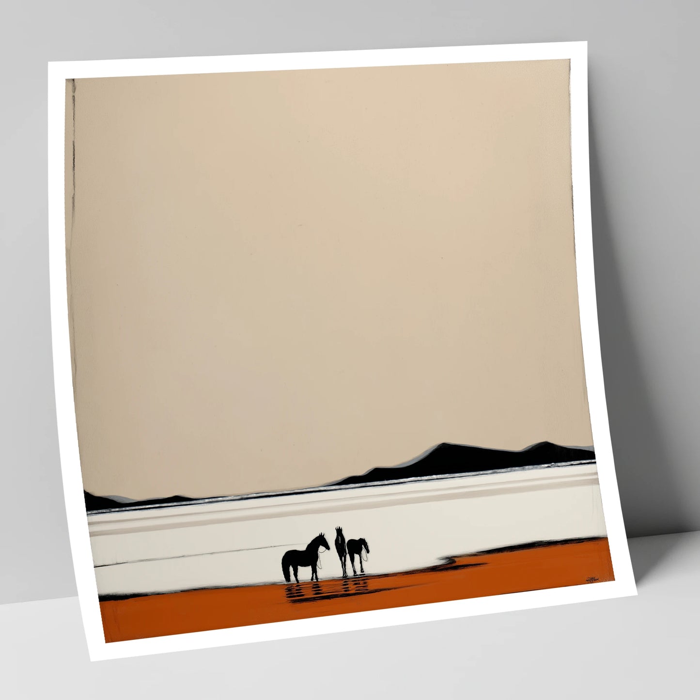 Silhouetted Horizons horse landscape art print