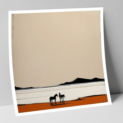 Silhouetted Horizons horse landscape art print