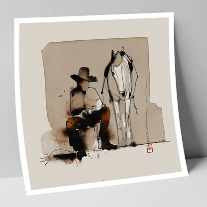 Quiet Western Companions western horse art print