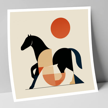 Geometric Equine Form horse portrait art print