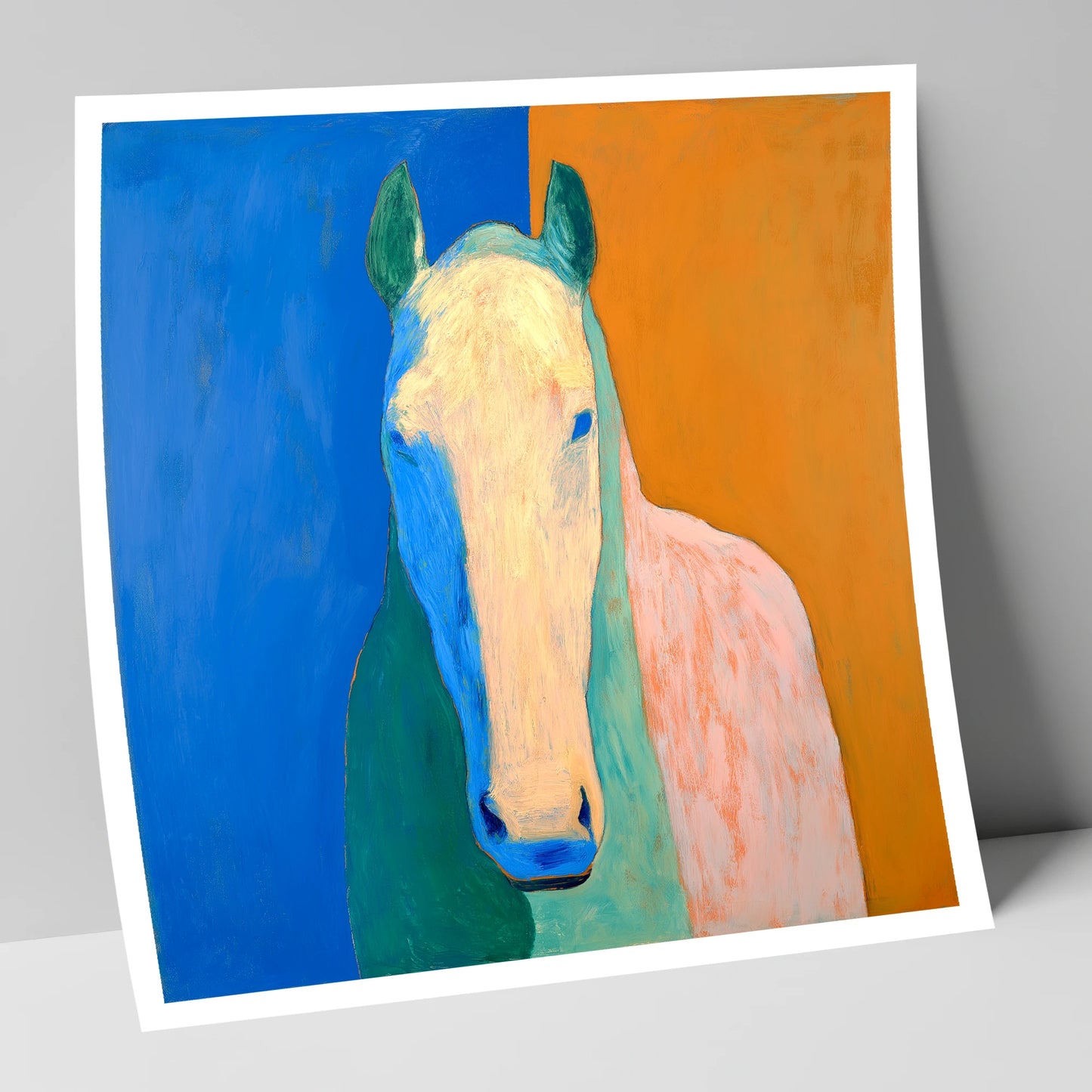 Cobalt And Clay Equine horse portrait art print