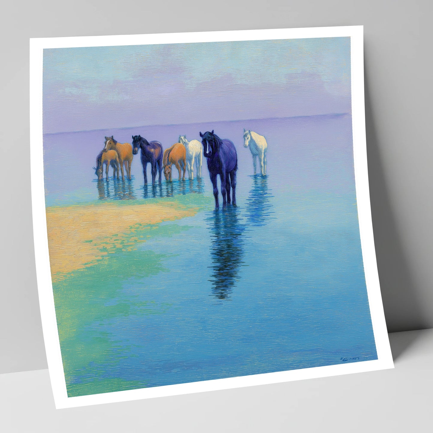 Lavender Shallows wild horses art print