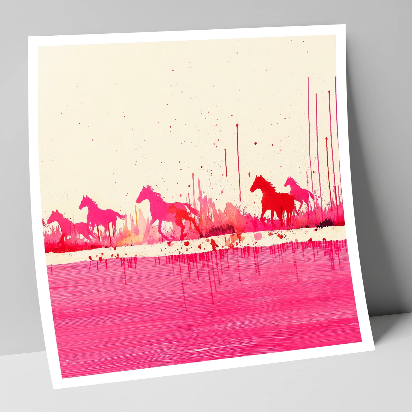 Crimson Gallop wild horses art print