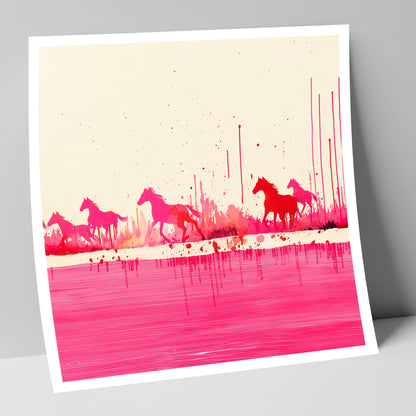 Crimson Gallop wild horses art print