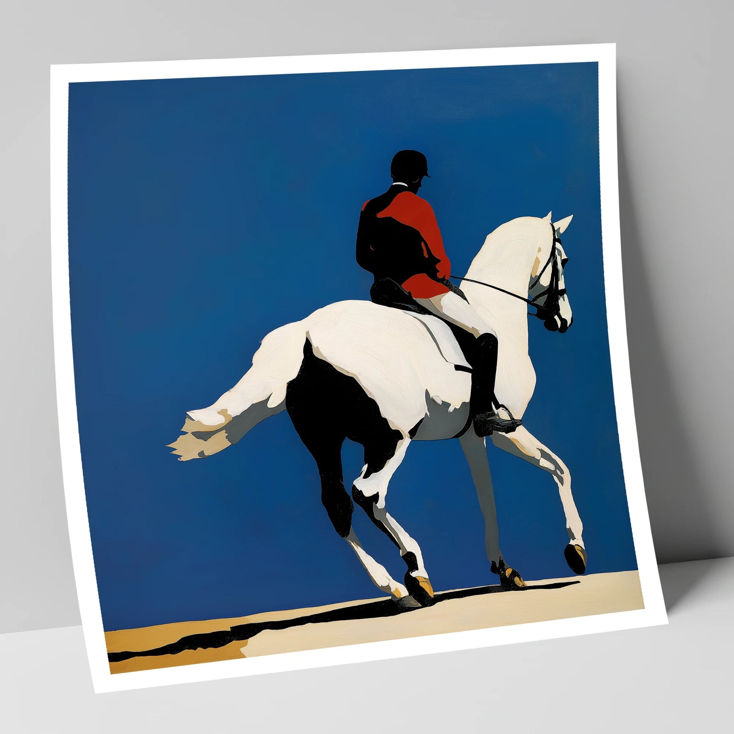 Scarlet Dressage Silhouette dressage horse art print