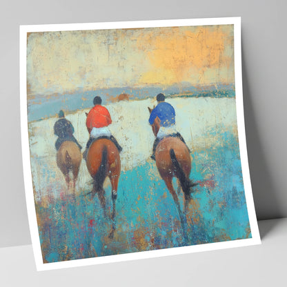 Heading to the Start racing horse art print