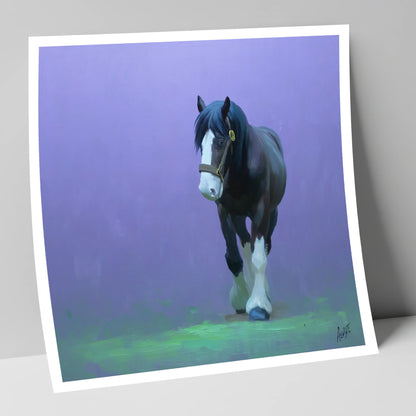 The Stepping Cob horse breed art print