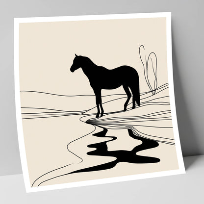 The Silent Oasis horse landscape art print