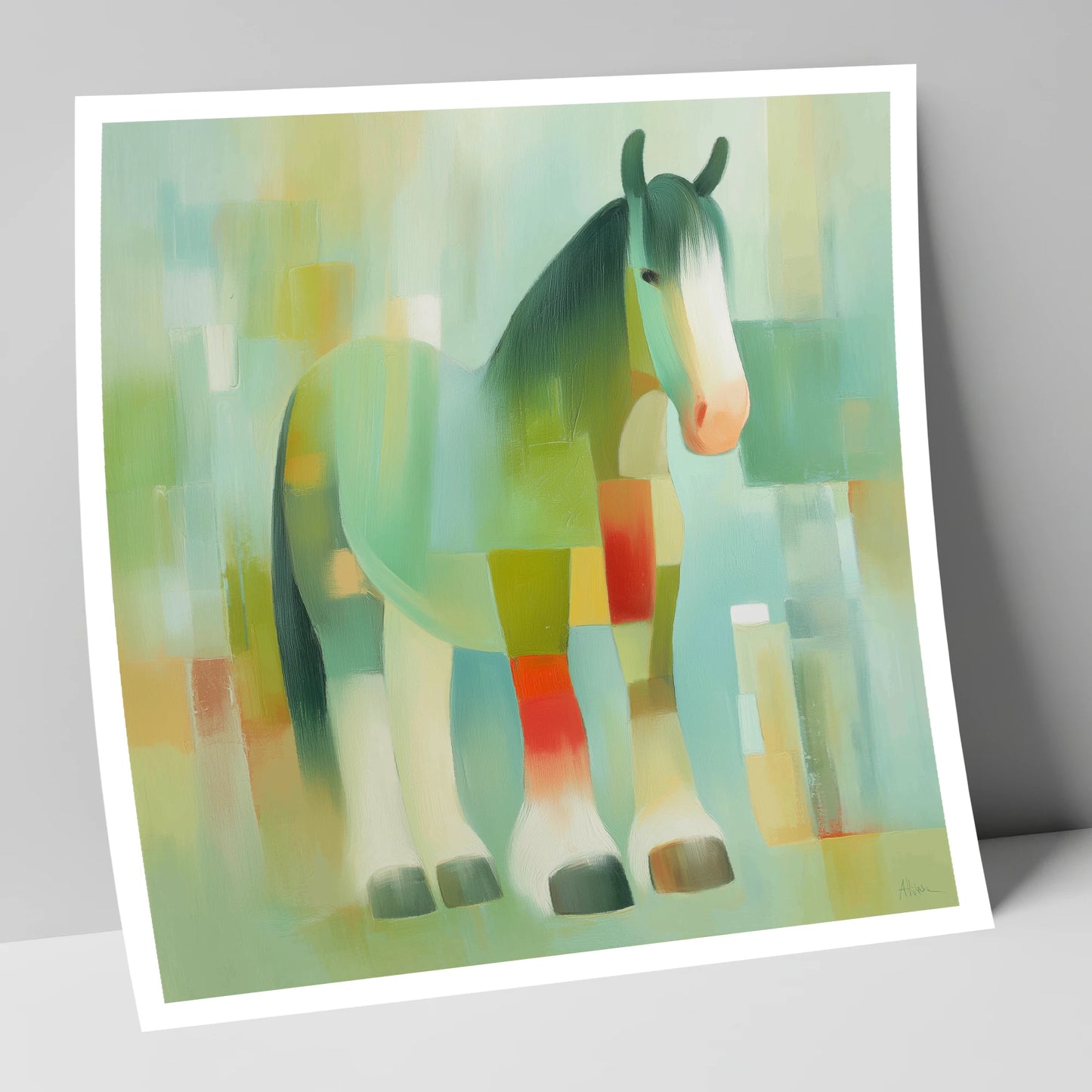 Geometric Gentle Giant horse breed art print