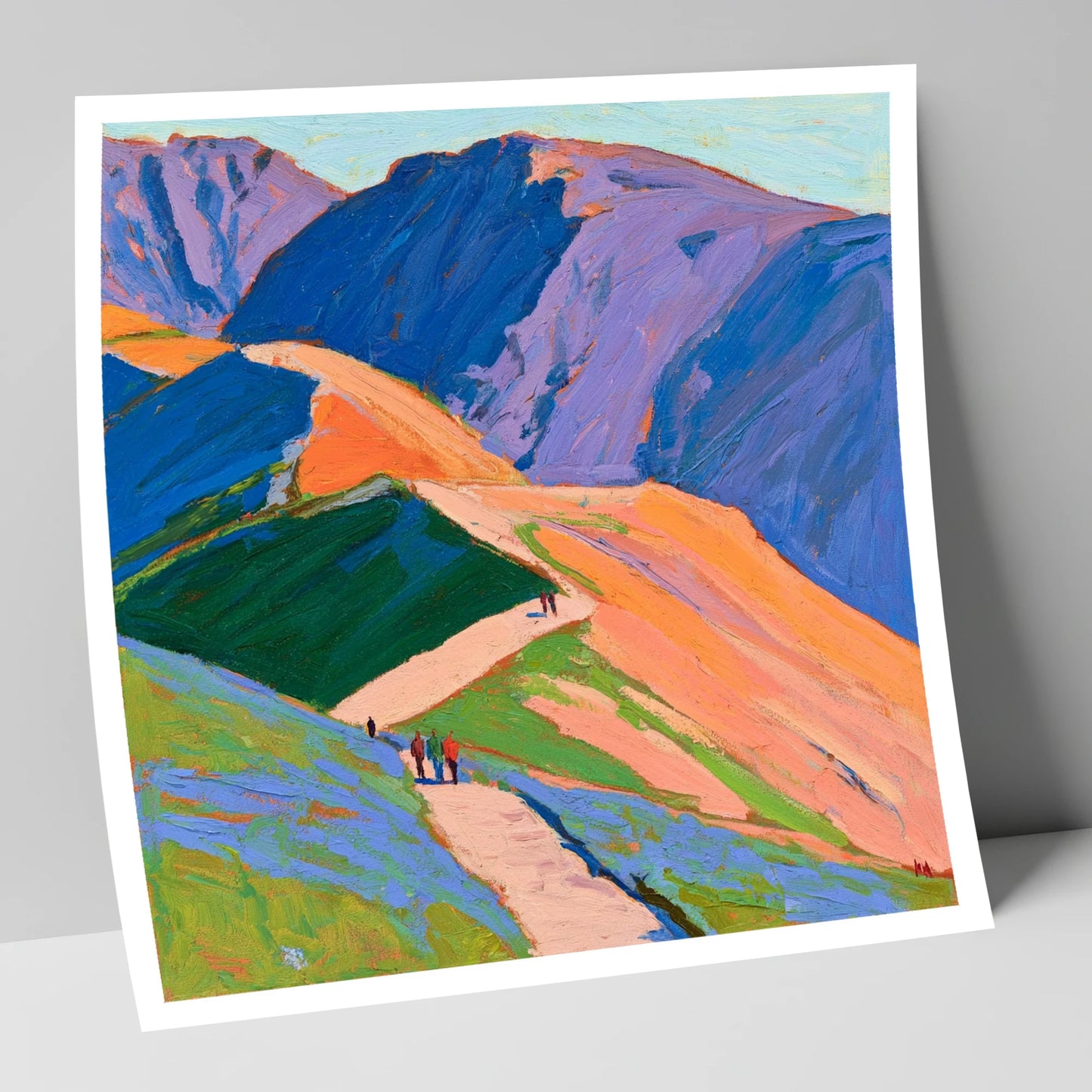 Vibrant Mountain Trail horse landscape art print