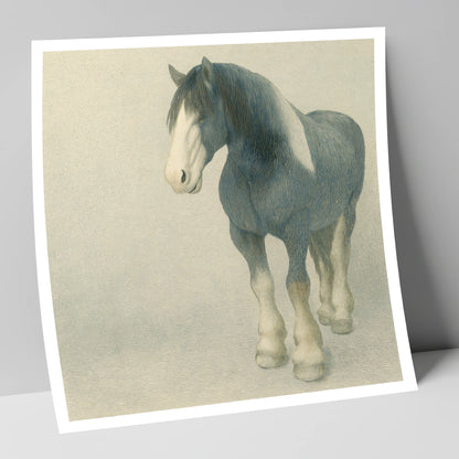 The Slate Blue Shire horse breed art print