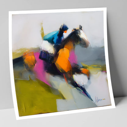 Thundering Colour racing horse art print