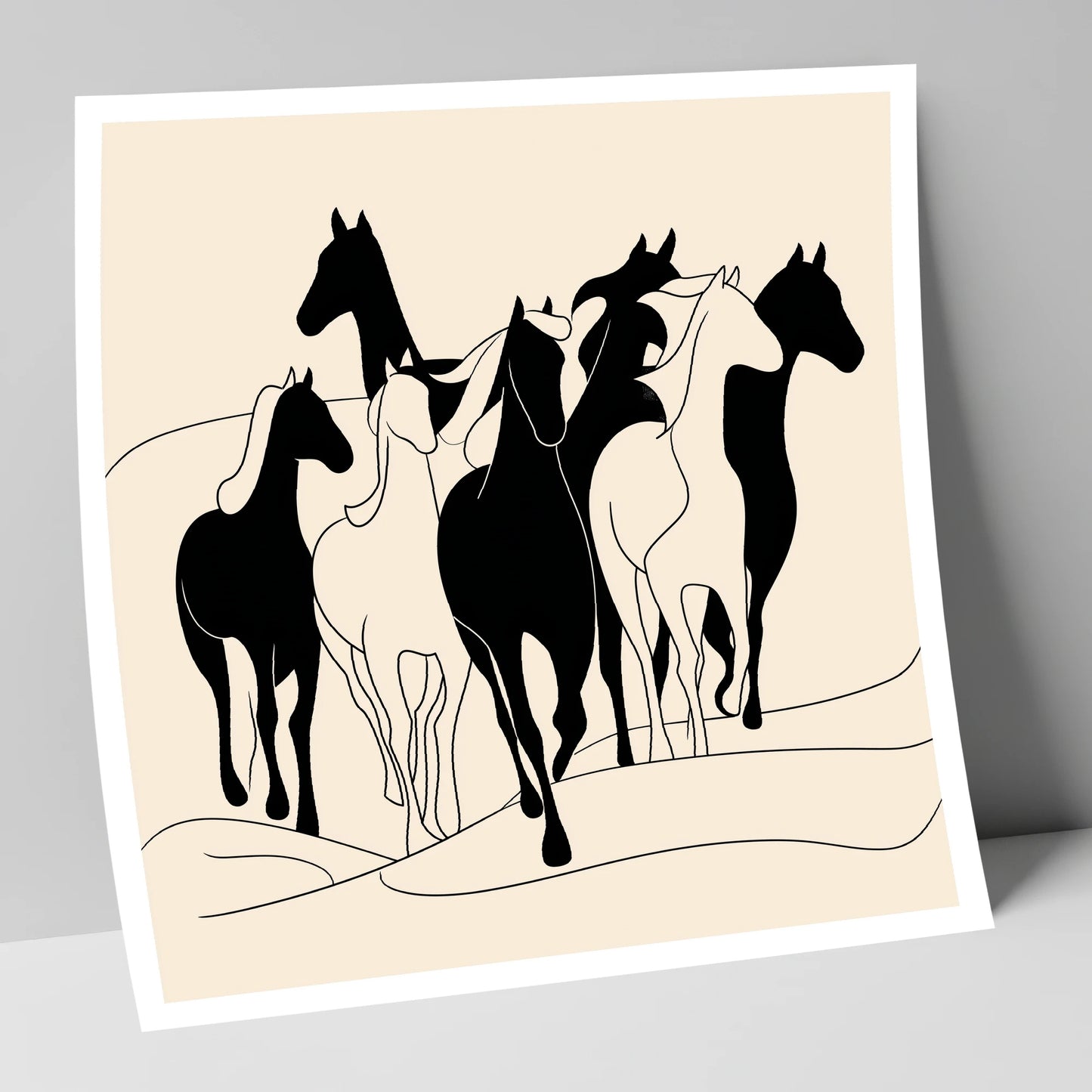 Fluid Herd Harmony wild horses art print