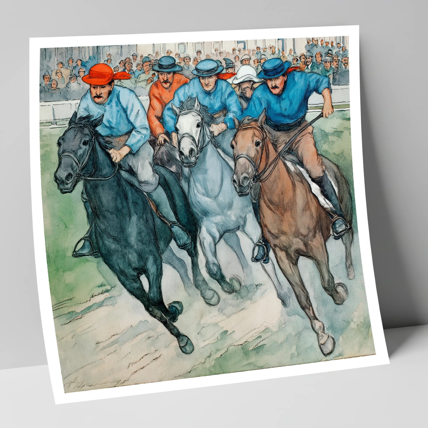 Classic Turf Rivalry racing horse art print