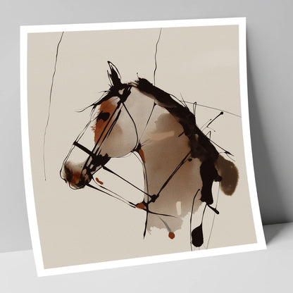 Raw Ink Equine Profile horse portrait art print