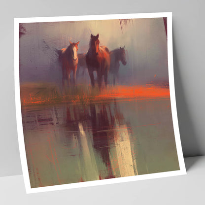 Ember Reflections wild horses art print