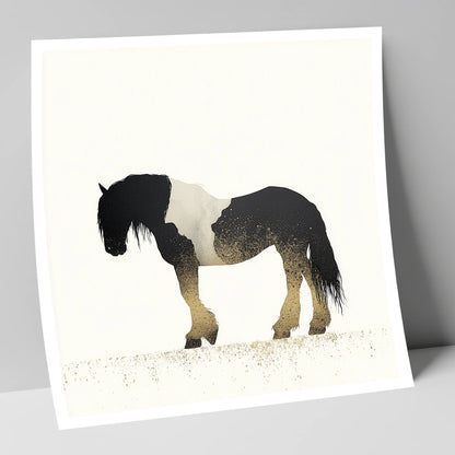 Gilded Piebald Profile horse breed art print