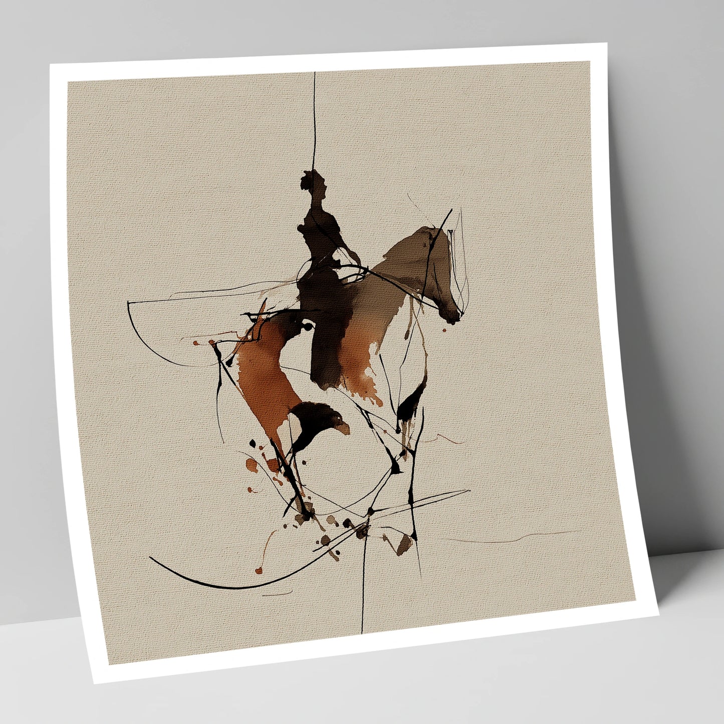 Dynamic Equestrian Harmony horse & rider art print