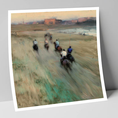 The Beach Chukka polo horse art print