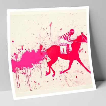 Magenta Racing Surge racing horse art print
