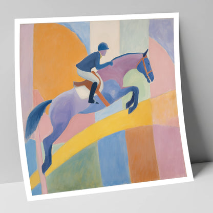 Harmony in Flight show jumping horse art print