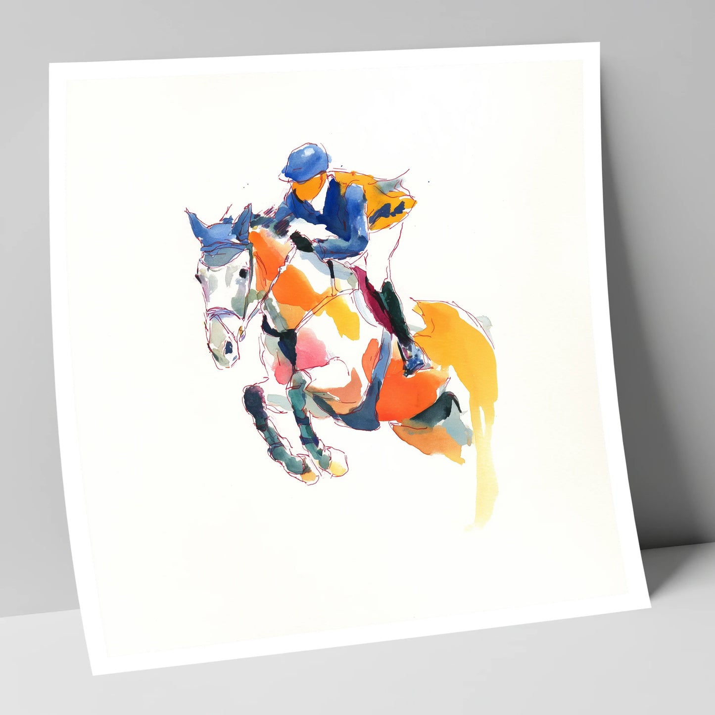 Dynamic Flight show jumping horse art print