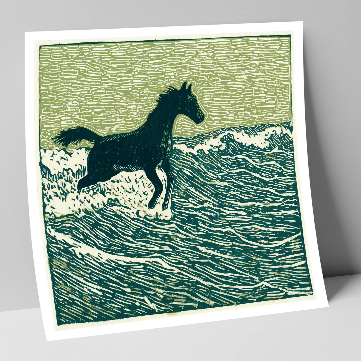 Wild Coastal Canter beach horse art print