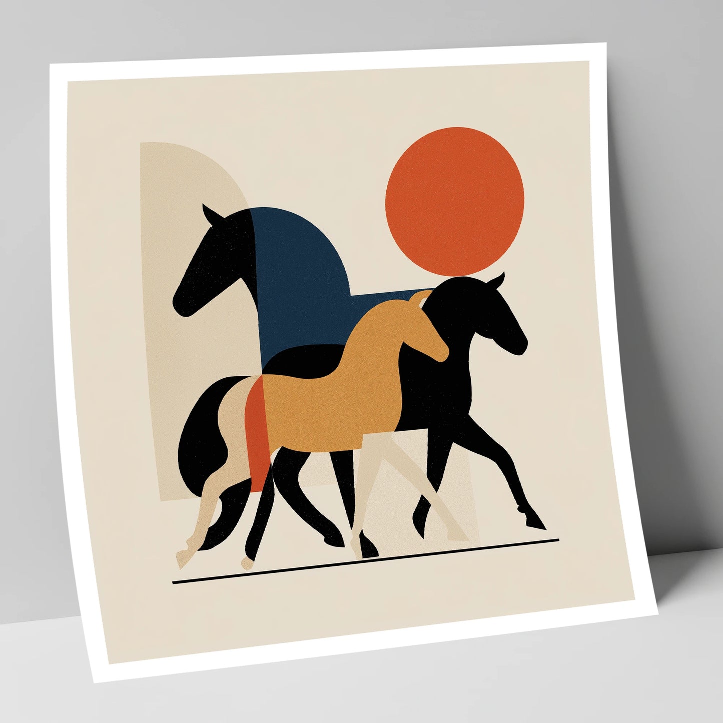 Abstract Equine Trio wild horses art print
