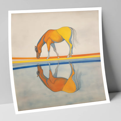 Symmetry in Amber horse portrait art print