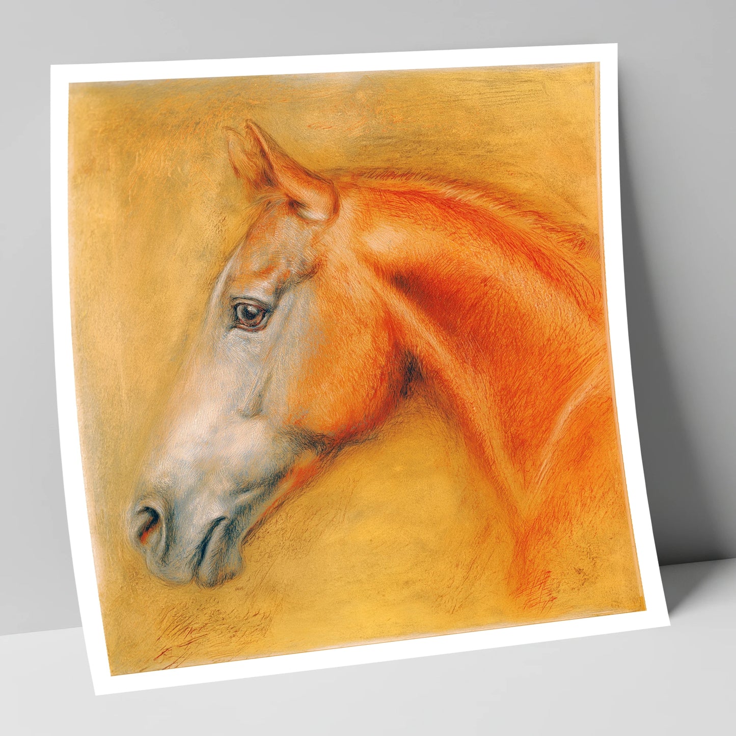 Radiant Chestnut Profile racing horse art print