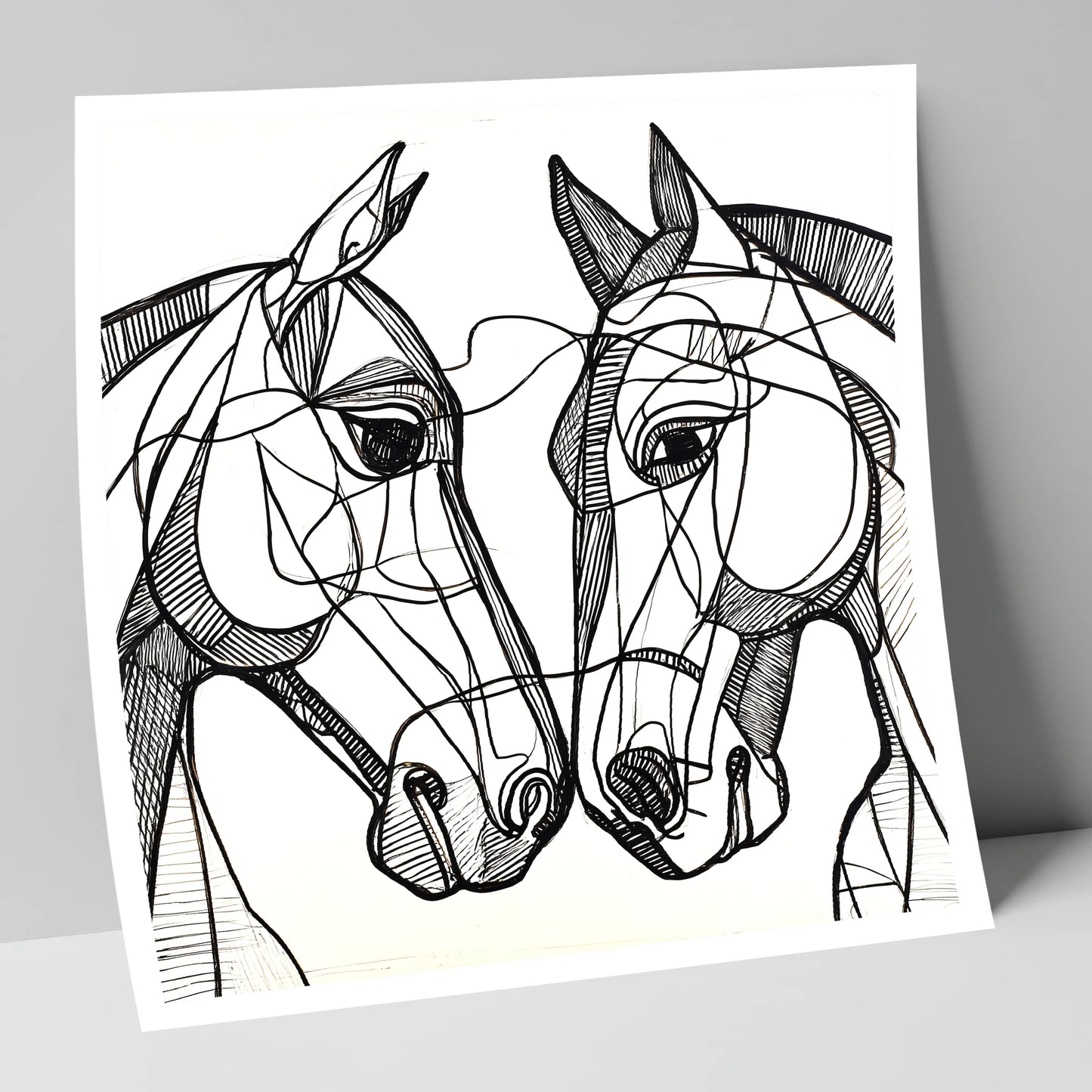 Structural Equine Bond horse portrait art print