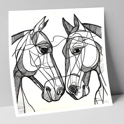 Structural Equine Bond horse portrait art print