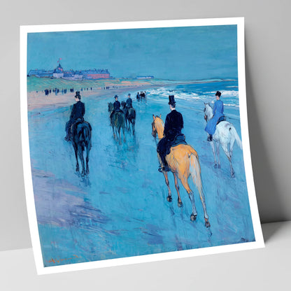 Azure Shore Riders horse landscape art print