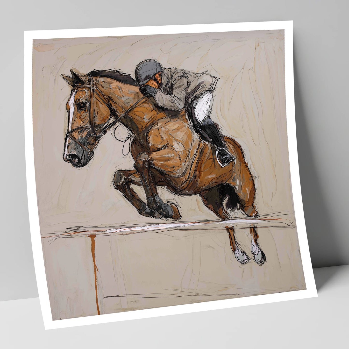 Airborne Precision show jumping horse art print