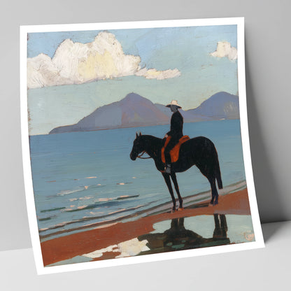Silhouette on the Sands beach horse art print