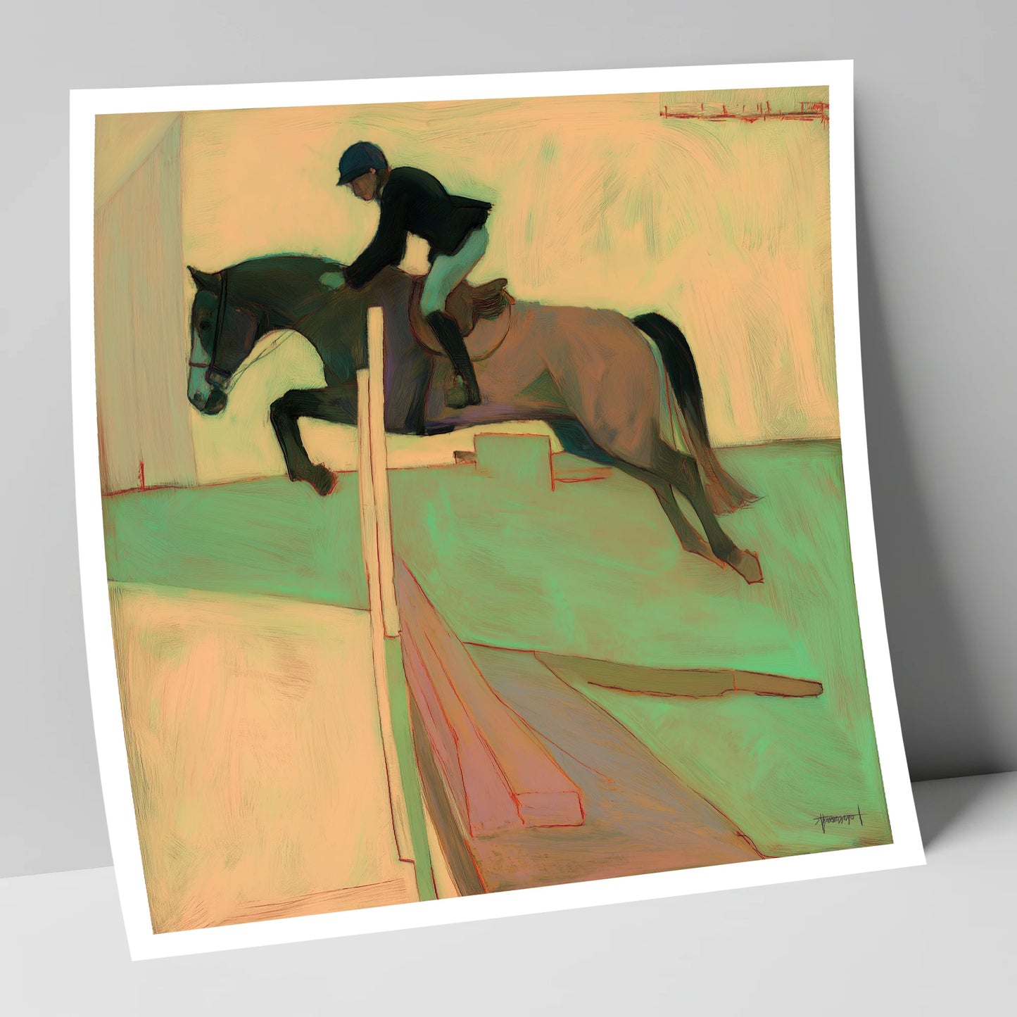 Flight and Form show jumping horse art print