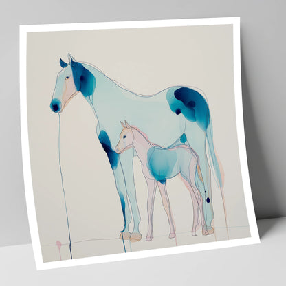 Ethereal Bond mare & foal art print