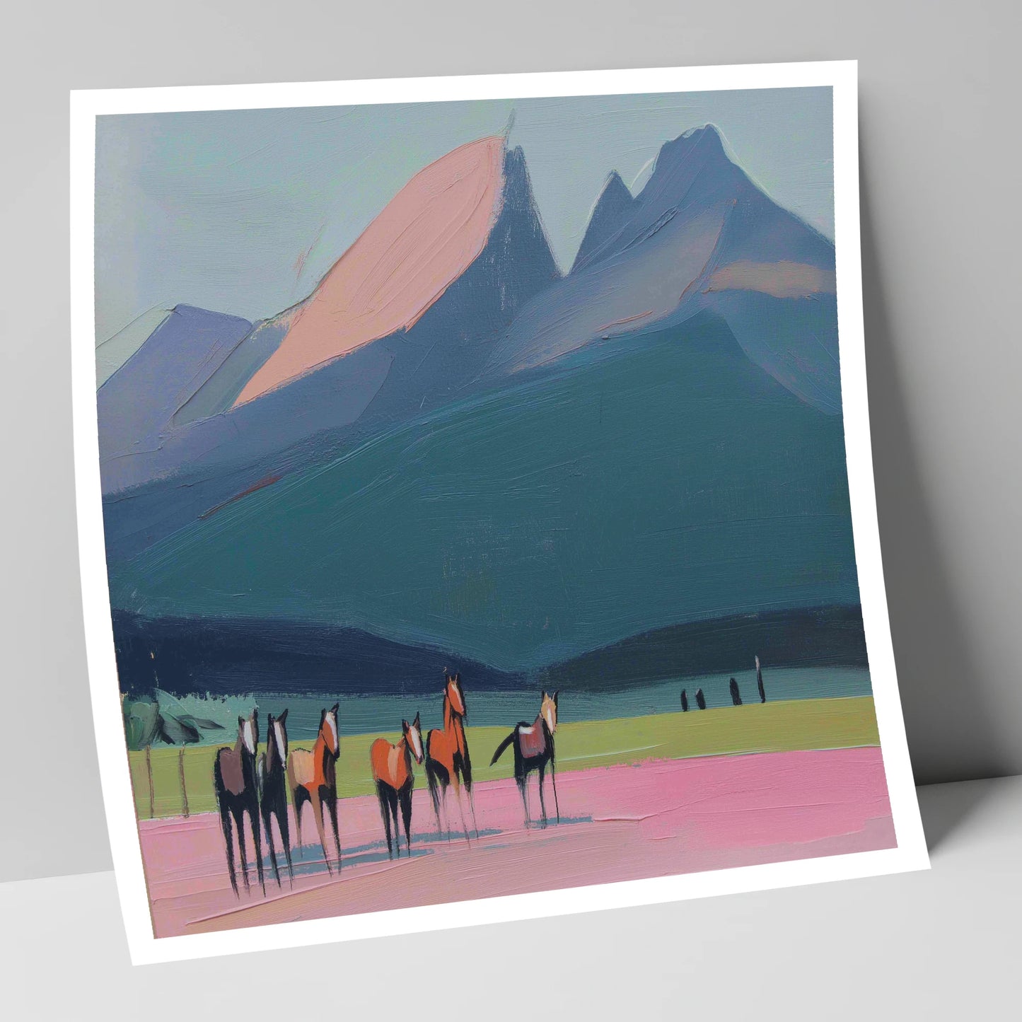 Rose Peaks Herd horse landscape art print