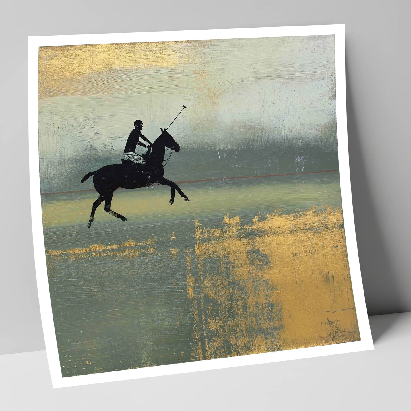 Gilded Chukka polo horse art print