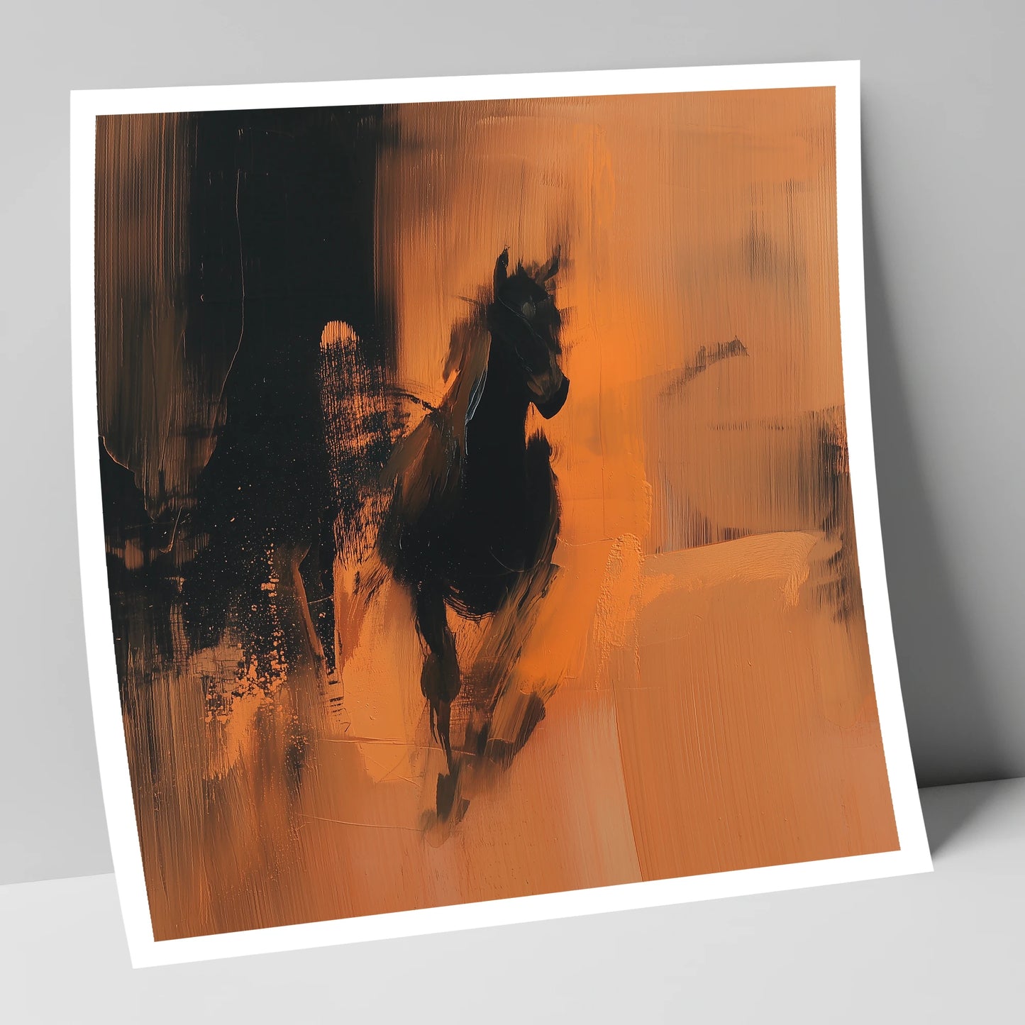 Shadow and Ember horse portrait art print