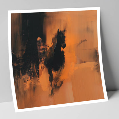 Shadow and Ember horse portrait art print