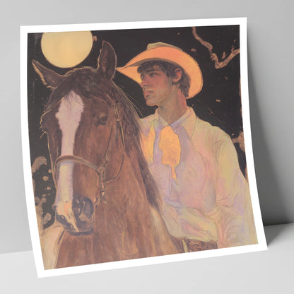 Under the Prairie Moon western horse art print