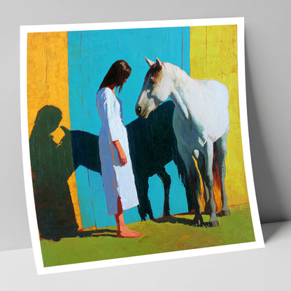 Sunlit Shadows horse & rider art print