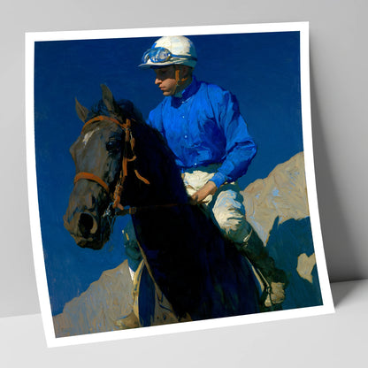 Focus Under Cobalt Skies racing horse art print