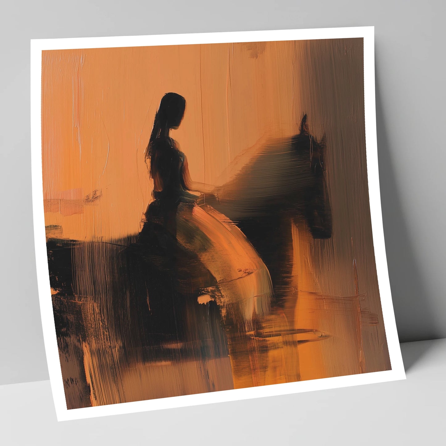 Elegance in Amber horse & rider art print