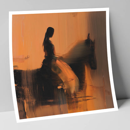 Elegance in Amber horse & rider art print
